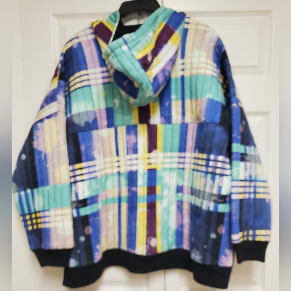 FP Movement Fast Times Hoodie/Beach Plaid Blue - Picture 5 of 14